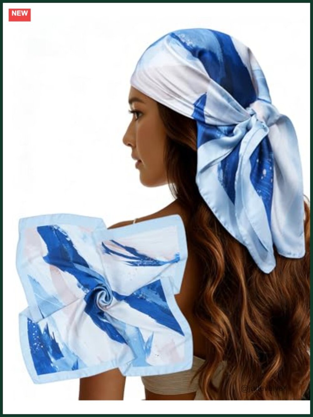Square Satin Hair Scarf Women 27 Inch Silk Like Polyester Bandana